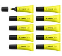 STABILO NEON - Surligneur - Lot x 10 surligneurs fluo - Jaune