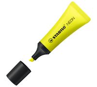 STABILO NEON Surligneur pointe biseautée 2 et 5 mm - Jaune