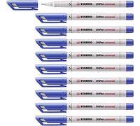 STABILO Feutre de rétroprojection OHpen – pointe superfine 0,4 mm – encre soluble – Lot de 10 Bleu
