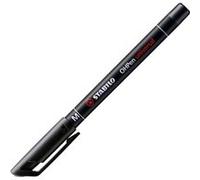 STABILO Marqueur permanent OHPen Media CF.10 Lot de 10 Noir pointe médium 1 mm