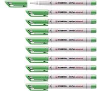 Stabilo Lot De 10 Feutres Pour Transaprent Ohpen Encre Soluble Pointe Fine Vert