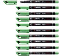 STABILO Marqueur permanent OHPen - pointe superfine 0,4 mm - encre permanente - Lot de 10 Vert