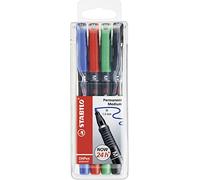 Marqueurs permanents OhPen Stabilo pointe moyenne 1 mm - Pochette de 4