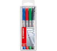 STABILO OHPen - Marqueur - Pochette x 4 marqueurs (encre non-permanente/pointe fine 0,7mm)