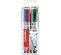 STABILO OHPen - Marqueur - Pochette x 4 stylos marqueurs (encre non-permanente/pointe médium 1 mm)
