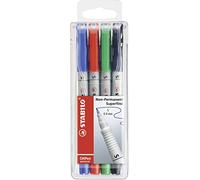 STABILO Feutre pour films OHPen universel – encre non-permanente, pointe 0,4 mm – étui de 4