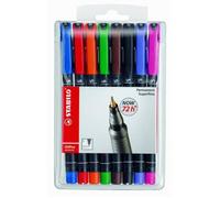 STABILO OHPen - Pochette de 8 feutres permanents multicolores, pointe super fine 0,4 mm