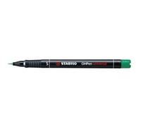 STABILO OHPen - Marqueur permanent - Lot x 10 marqueurs - Vert (encre permanente/pointe superfine 0,4mm)