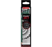 STABILO Othello - Crayon graphite - etui x 6 crayons papier, assortiment de mines dures et tendres (2B, B, HB, F, H, 2H)- gamme ARTY