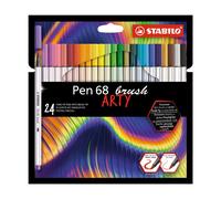 STABILO Pen 68 Arty Coffret de 24 feutres pinceau de qualité premium