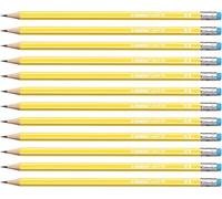 STABILO pencil 160 - Lot de 12 crayons graphite HB avec bout gomme - Jaune