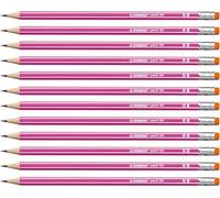 STABILO pencil 160 - Lot de 12 crayons graphite HB avec bout gomme - Rose