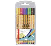 STABILO point 88 8810 Stylo feutre fin rouge, bleu, vert, noir, jaune, orange, violet, rose, vert clair, marron 0.4 mm 10 pc(s)