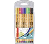 STABILO point 88 8810 Stylo feutre fin rouge, bleu, vert, noir, jaune, orange, violet, rose, vert clair, marron 0.4 mm 10 pc(s)