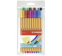 STABILO point 88 8820 Stylo feutre fin jaune, orange, rouge, rouge foncé, rose, violet, lilas, bleu, bleu clair, bleu moyen, bleu
