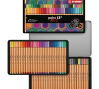STABILO point 88 - Fineliner - ARTY - Set métal avec 66 pièces