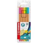 Stabilo Point 88 Pochette de 6 Stylos-feutres pointe fine Couleurs Fluo