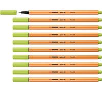 STABILO point 88 - Stylo feutre pointe fine - Lot x 10 feutres fins - citron vert (14)