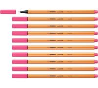 STABILO Stylo feutre pointe fine point 88 – Lot de 10 – Rose (88/29)
