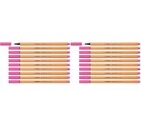 STABILO point 88 - Stylo feutre pointe fine - Lot x 10 feutres fins - Rose fluo (88/056) (Lot de 2)