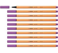 STABILO point 88 - Stylo feutre pointe fine - Lot x 10 feutres fins - violine