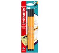 STABILO point 88 stylo fin Noir 3 pièce(s)