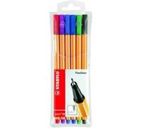 Stabilo point pochette de 6 stylos-feutres 0,4 mm couleurs assorties 88 6
