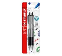 STABILO pointball colorful - Stylo bille - blister carton x 2 stylos à bille rechargeables - noir