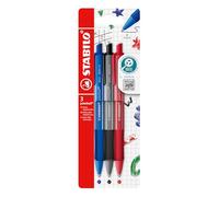 Stylo bille rétractable pointball colorful, 3 pièces