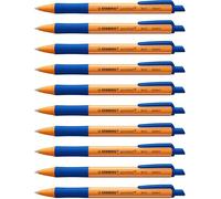 STABILO pointball - Stylo bille - Lot x 10 stylos à bille rechargeables - Bleu