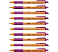 STABILO pointball - Stylo bille - Lot x 10 stylos à bille rechargeables -Lilas
