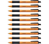 STABILO pointball - Stylo bille - Lot x 10 stylos à bille rechargeables - Noir