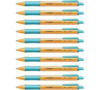 STABILO Stylo-bille pointball – Lot de 10 rechargeables Turquoise