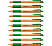 STABILO pointball - Stylo bille - Lot x 10 stylos à bille rechargeables -Vert