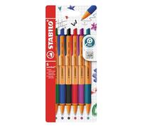 STABILO Stylo bille Pointball rétractable 2,5 mm écriture moyenne – Pochette de 6