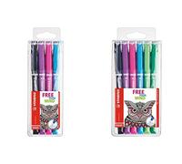 Stabilo Sensor lumineux assortis stylos feutres [Portefeuille d'4]