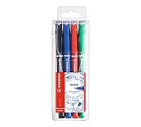 Stylo feutre Stabilo Sensor F pointe extra-fine couleurs assorties - Pochette de 4
