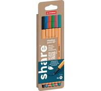 STABILO share 4-0047999 Stylo feutre fin noir, bleu, rouge, vert, rose, turquoise 0.4 mm 1 pc(s)