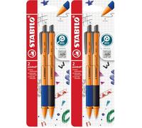 STABILO Stylo à bille pointball - Lot de 4 - Bleu, Noir