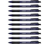 STABILO Stylo bille pointball Wildflower - lot de 10 rechargeables encre bleue - Bleu chardon