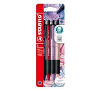 STABILO - Stylo bille - pointball Wildflower - 4 stylos à bille rechargeables - Etui carton - Encre bleu