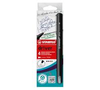 STABILO - Stylo feutre d'écriture pointe fine - dr!ver F - Etui carton x 4 feutres fins - pointe fine 0,4 mm - coloris assortis