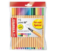 STABILO Stylo feutre point 88, Ecopack de 15