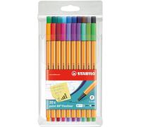 STABILO Stylo feutre point 88 - Pochette x 20 stylos pointe fine - Coloris assortis [Exclusif Amazon]