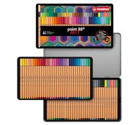 STABILO Stylo feutre pointe fine point 88 - Boîte métal x 66 feutres fins - gamme ARTY