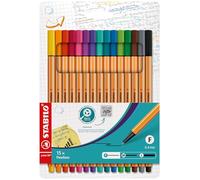 Stylo feutre Stabilo point 88 à capuchon pointe 0,4 mm - écriture extra-fine - Pochette de 15