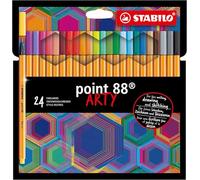 STABILO – Stylo feutre pointe fine Point 88 Arty – Etui carton 24 couleurs assorties