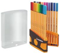 STABILO Stylo Feutre Pointe Fine Point 88 - Étui ColorParade Gris/Orange x 20 stylos Fins - Coloris Assortis