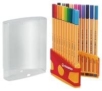 STABILO Stylo feutre pointe fine point 88 - Étui ColorParade x 20 feutres fins - Coloris assortis - avec attache