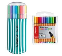 STABILO Stylo feutre pointe fine point 88 Mini - Pochette x 12 mini stylos feutres - Coloris assortis
